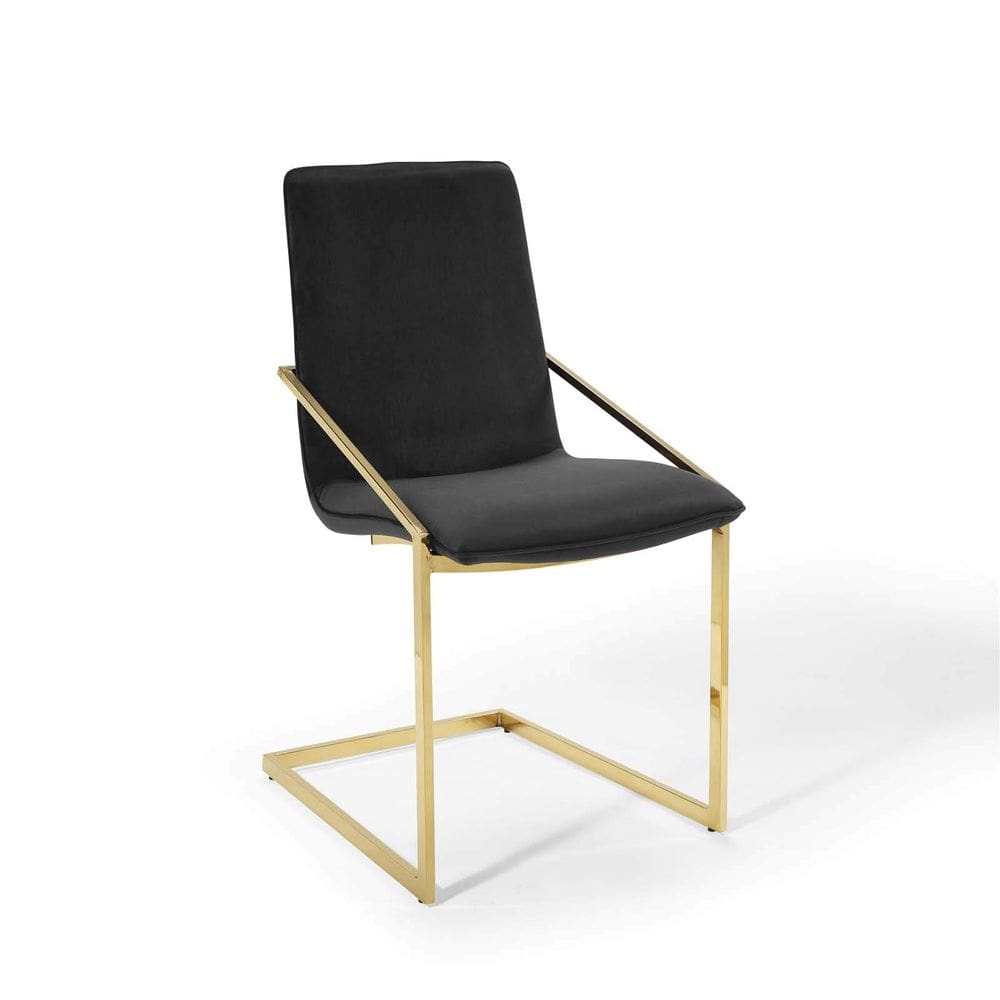 Cadeira Modway Pitch Velvet Poltrona de jantar dourada 55x50x90cm