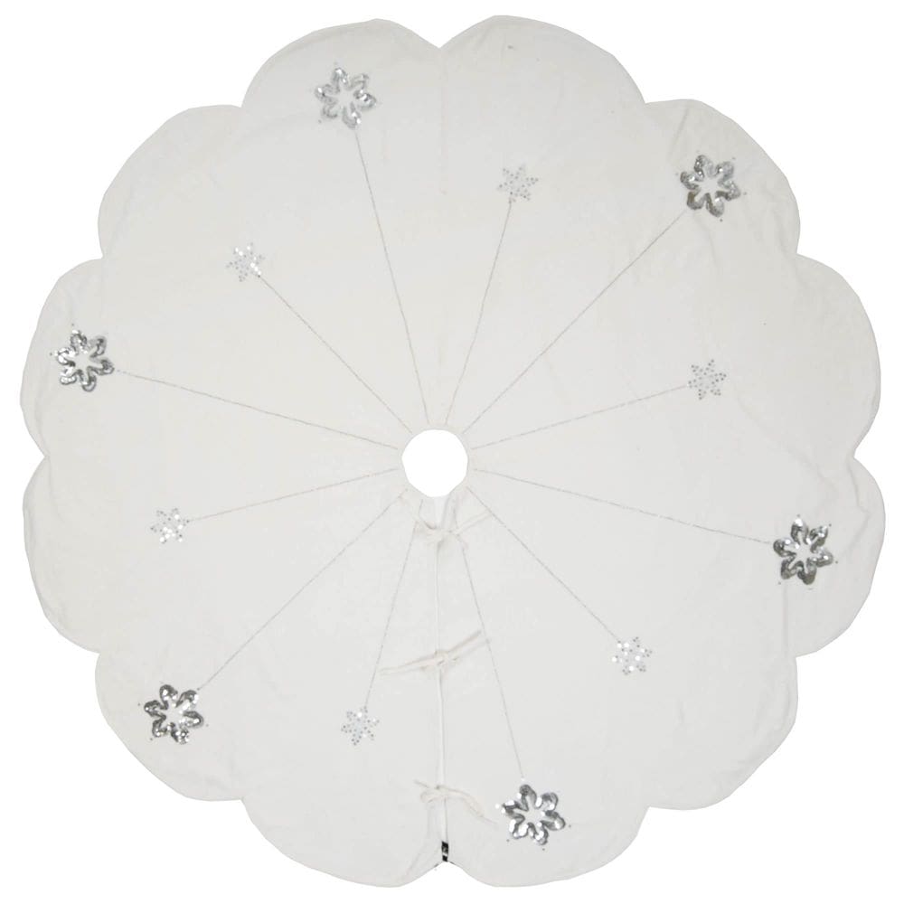 Saia de árvore Vickerman Silver Flakes 152 cm de veludo de pelúcia