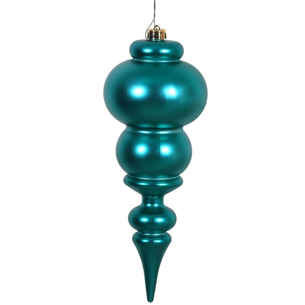 Enfeite suspenso Vickerman 36 cm, azul-petróleo fosco, inquebrável