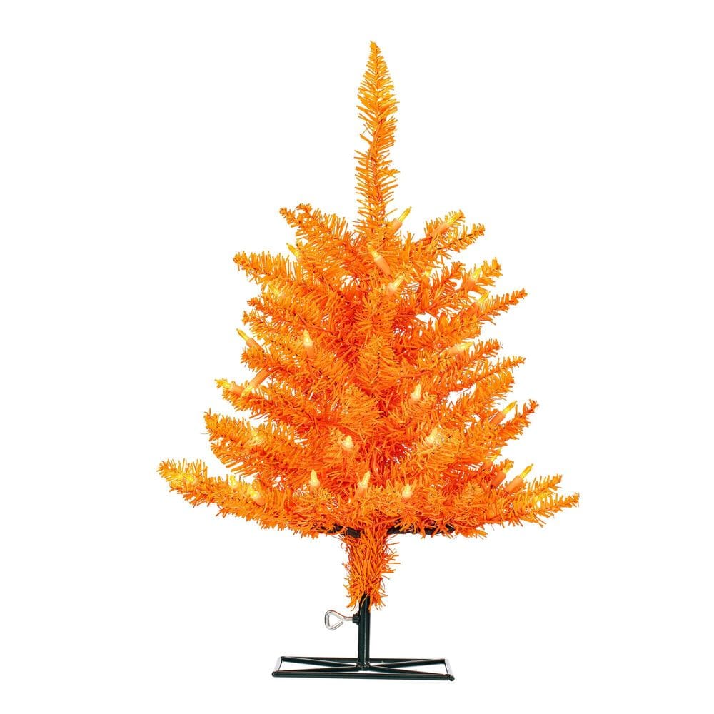 Árvore de Natal artificial Vickerman 61cm Laranja LED