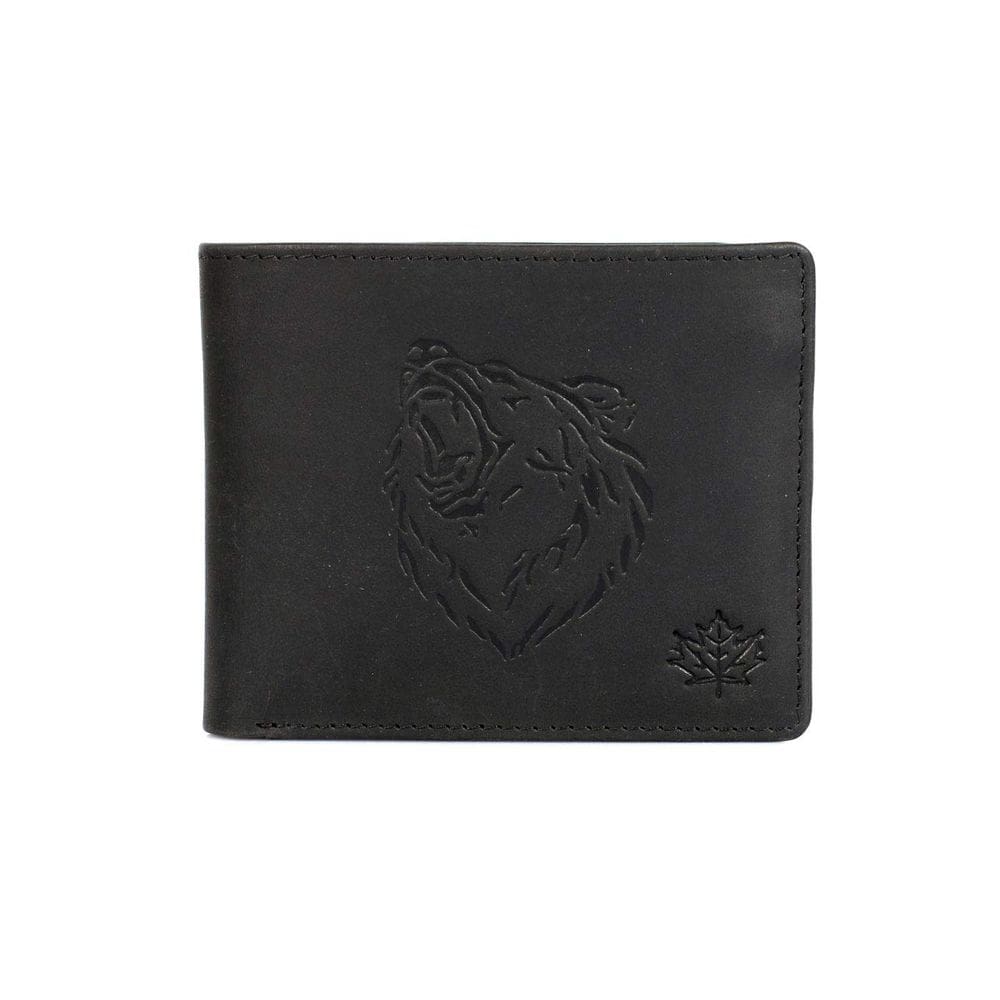 Carteira Karla Hanson de couro com bloqueio de RFID Black Bear