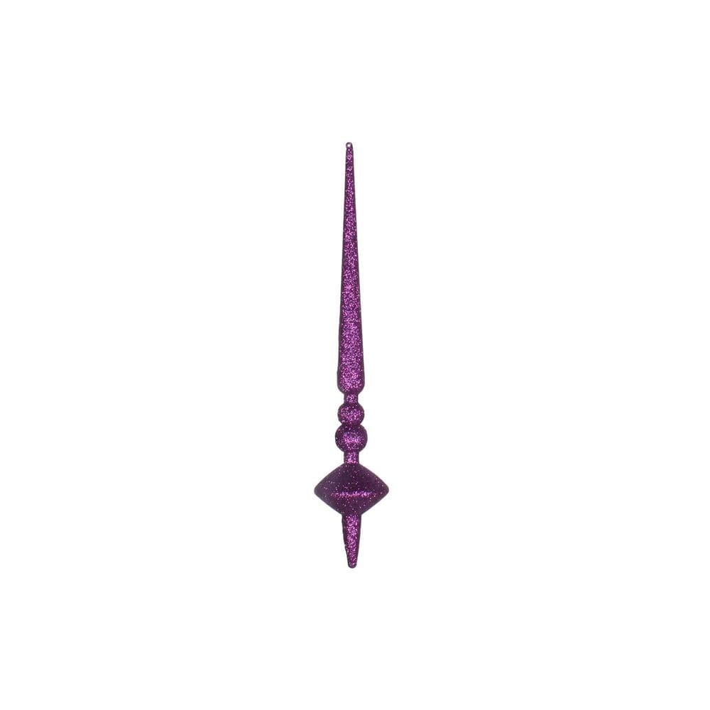 Enfeite suspenso Vickerman 30 cm Plum Glitter Cupola Finial, pacote com 3