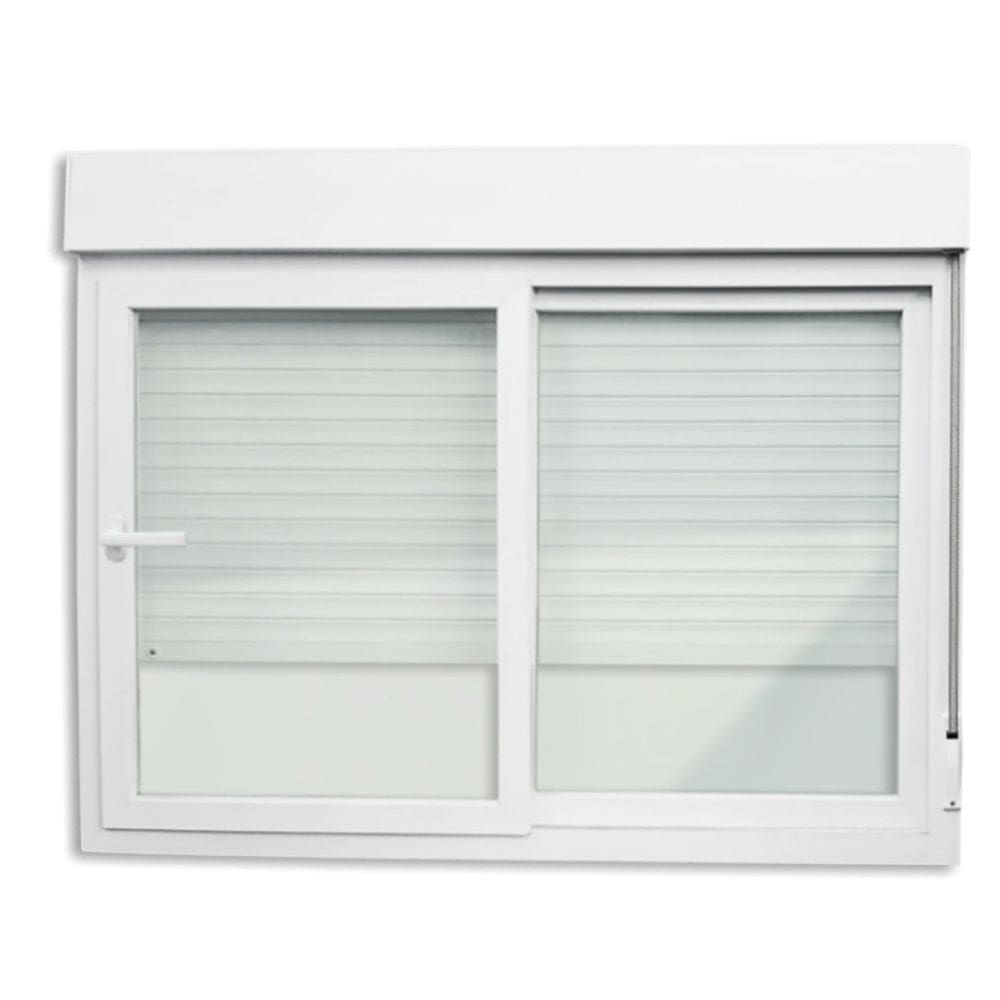 Janela Integrada PVC 2 Folhas Vidro Liso com Cremona Itec Branco