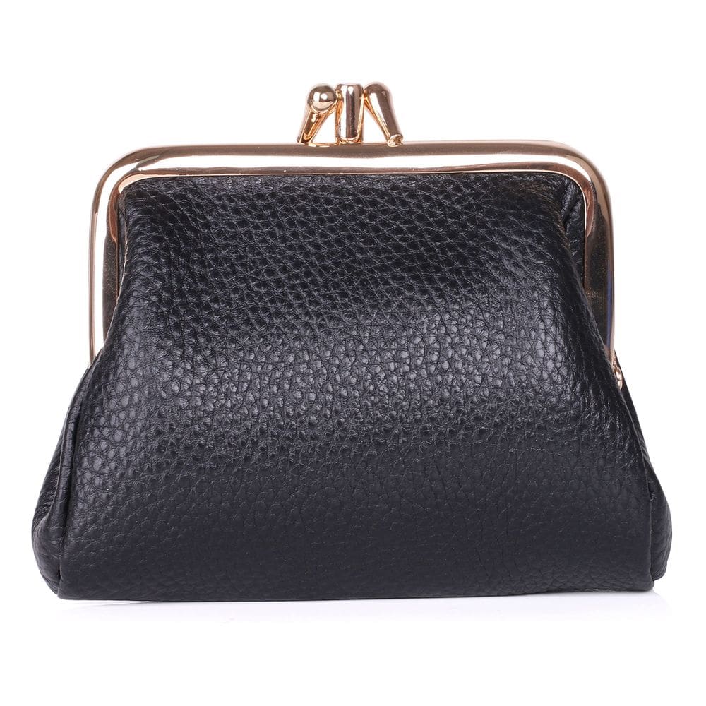 Porta-moedas Dopp Triple Frame Pebble Grain Leather Black