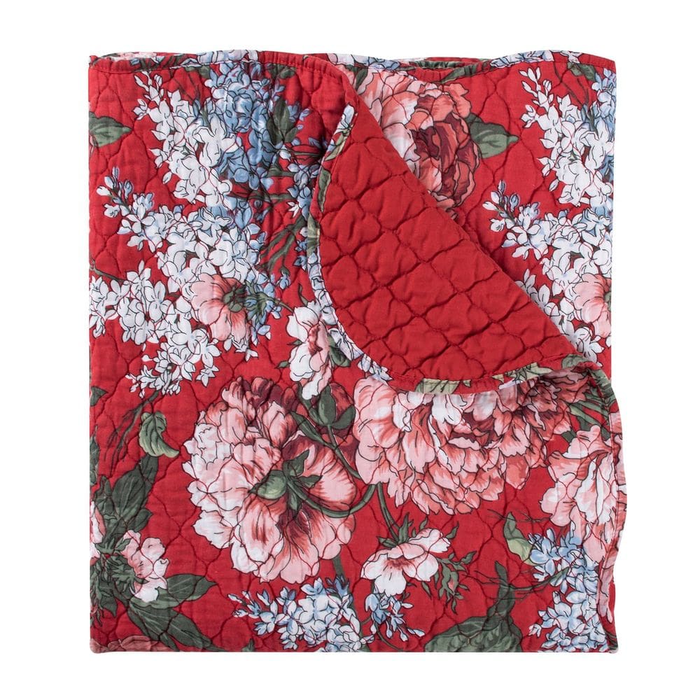 Manta acolchoada Benzara 127x152 cm com estampa floral