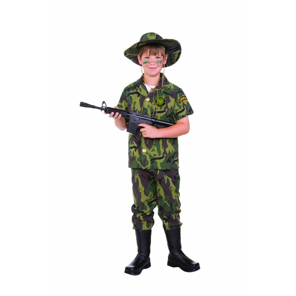Fantasia infantil Jungle Commando, fantasia RG, tamanho 4-6, multicolorida