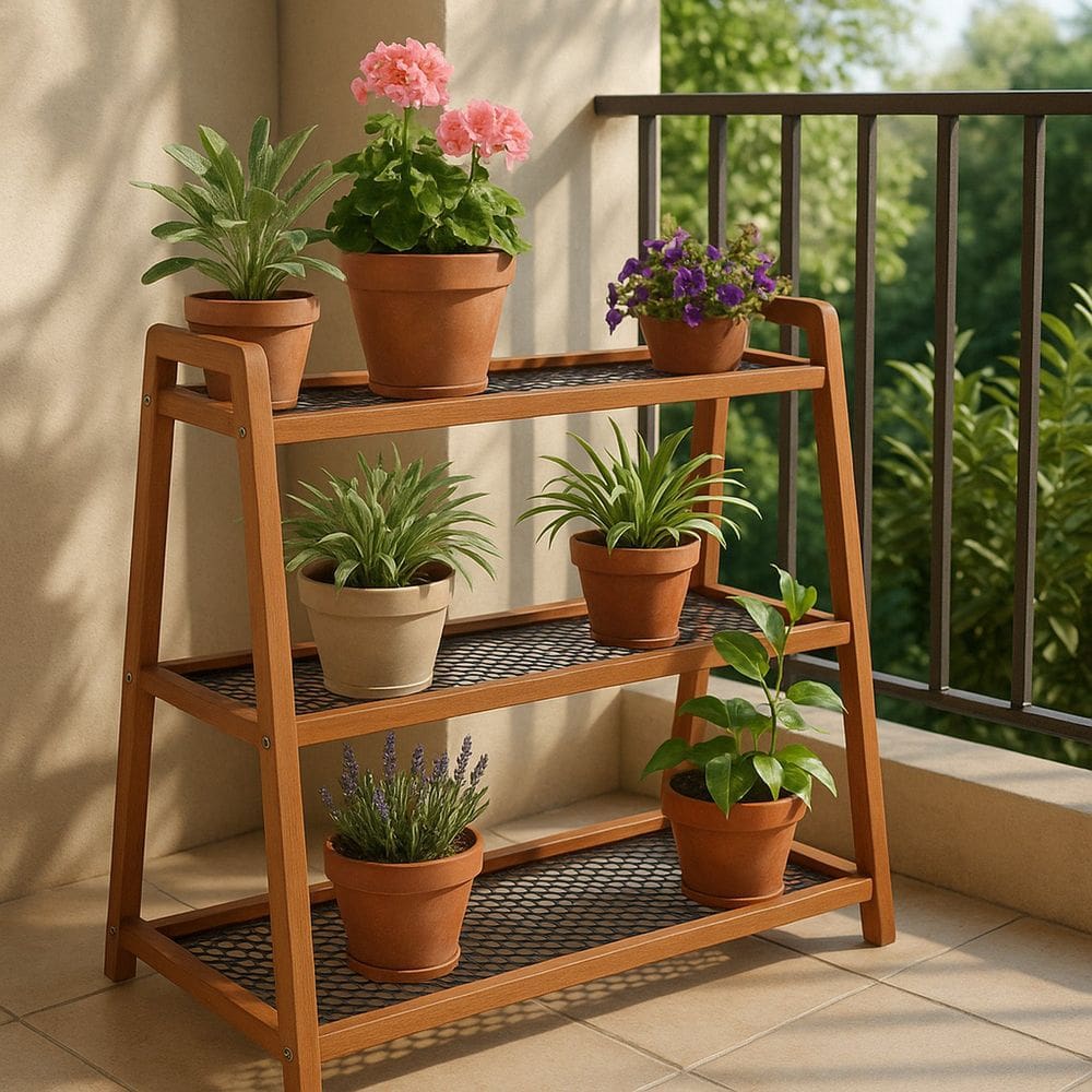 Floreira para Jardim Baixa em Madeira Maciça Natural