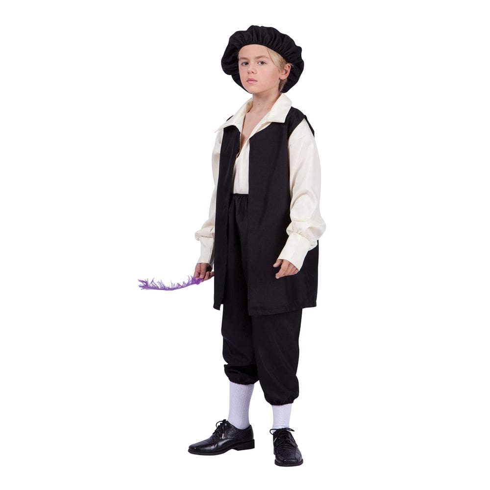 Traje infantil RG Costumes Renaissance Boy preto/creme