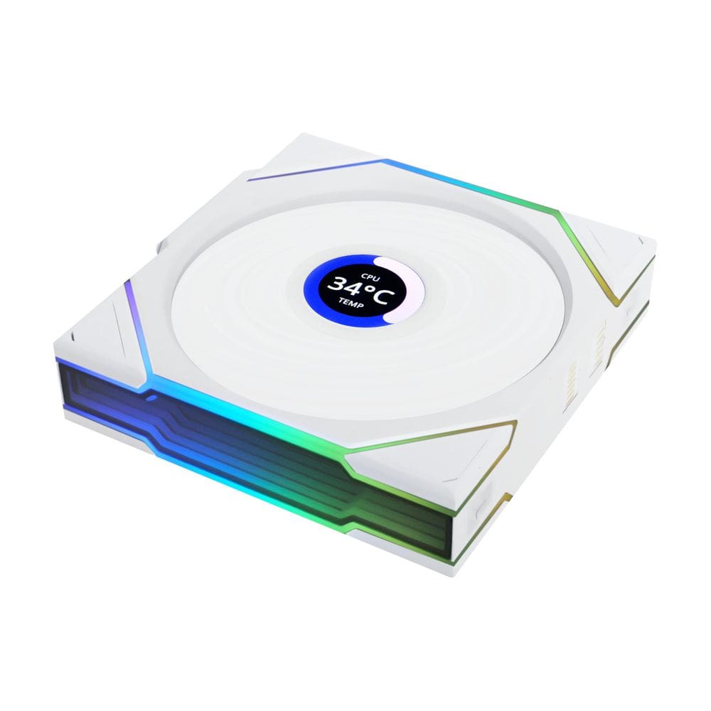 Ventilador Lian Li UNI TL LCD Wireless 120 mm, lâmina reversa branca