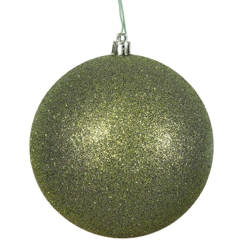 Enfeite de Natal Vickerman, 6 cm, Olive Glitter Ball, pacote com 24