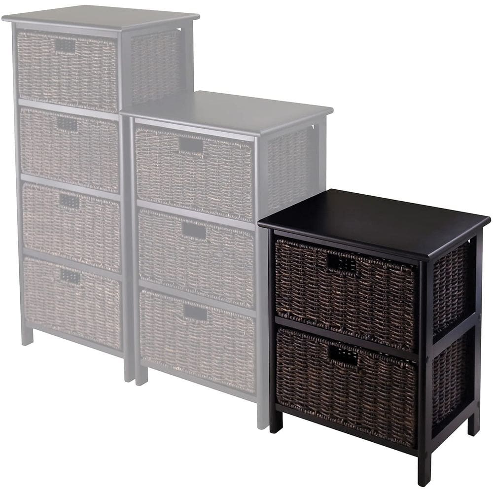 Rack de armazenamento Dresser Winsome Omaha com 2 cestos dobráveis