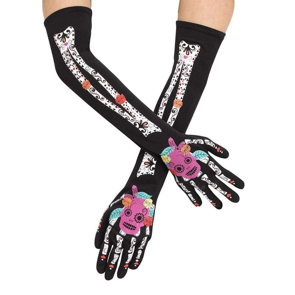 Gloves Fun Day World of The Dead Skeleton Opera Adult
