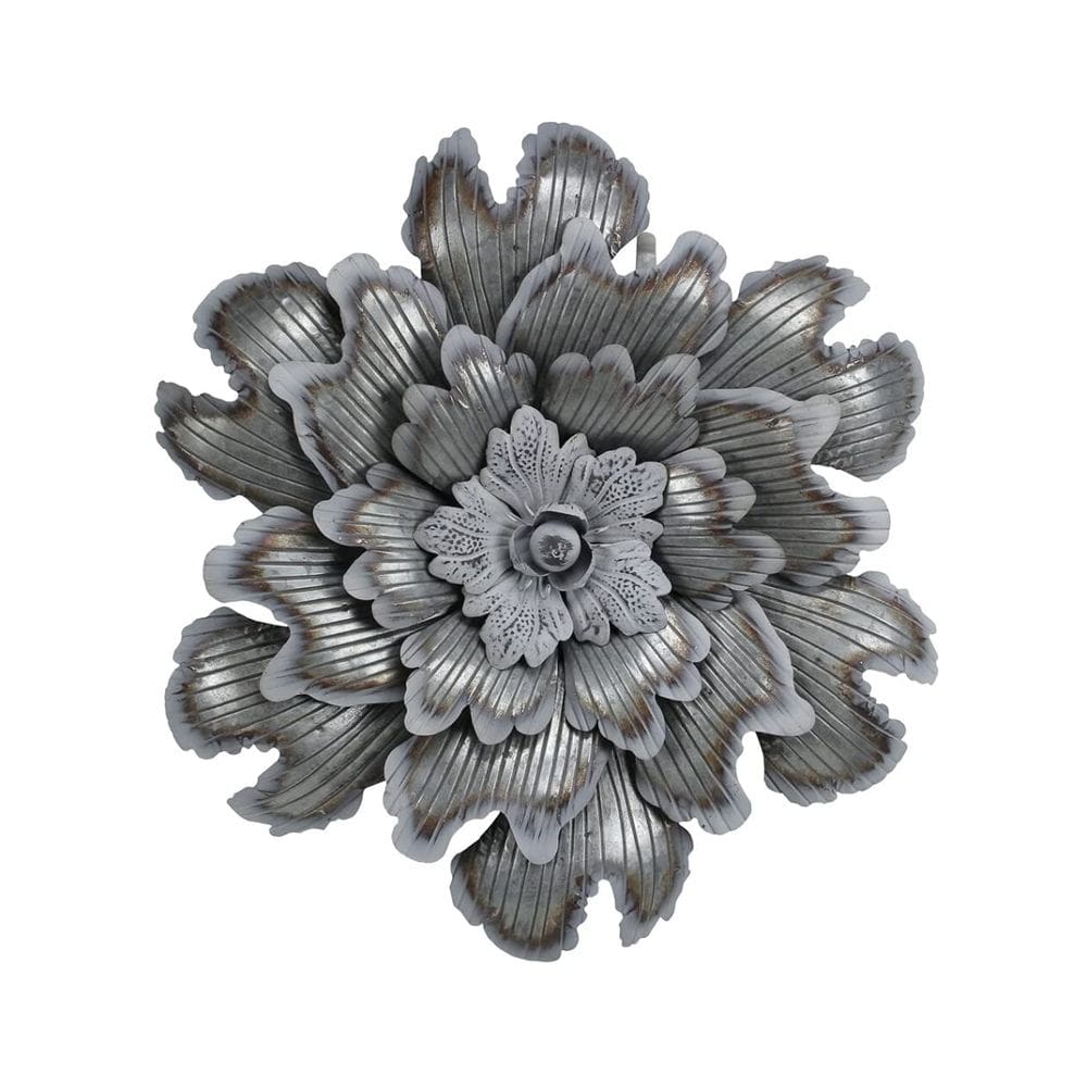 Decoração de parede de flores de metal Cheung feita à mão galvanizada