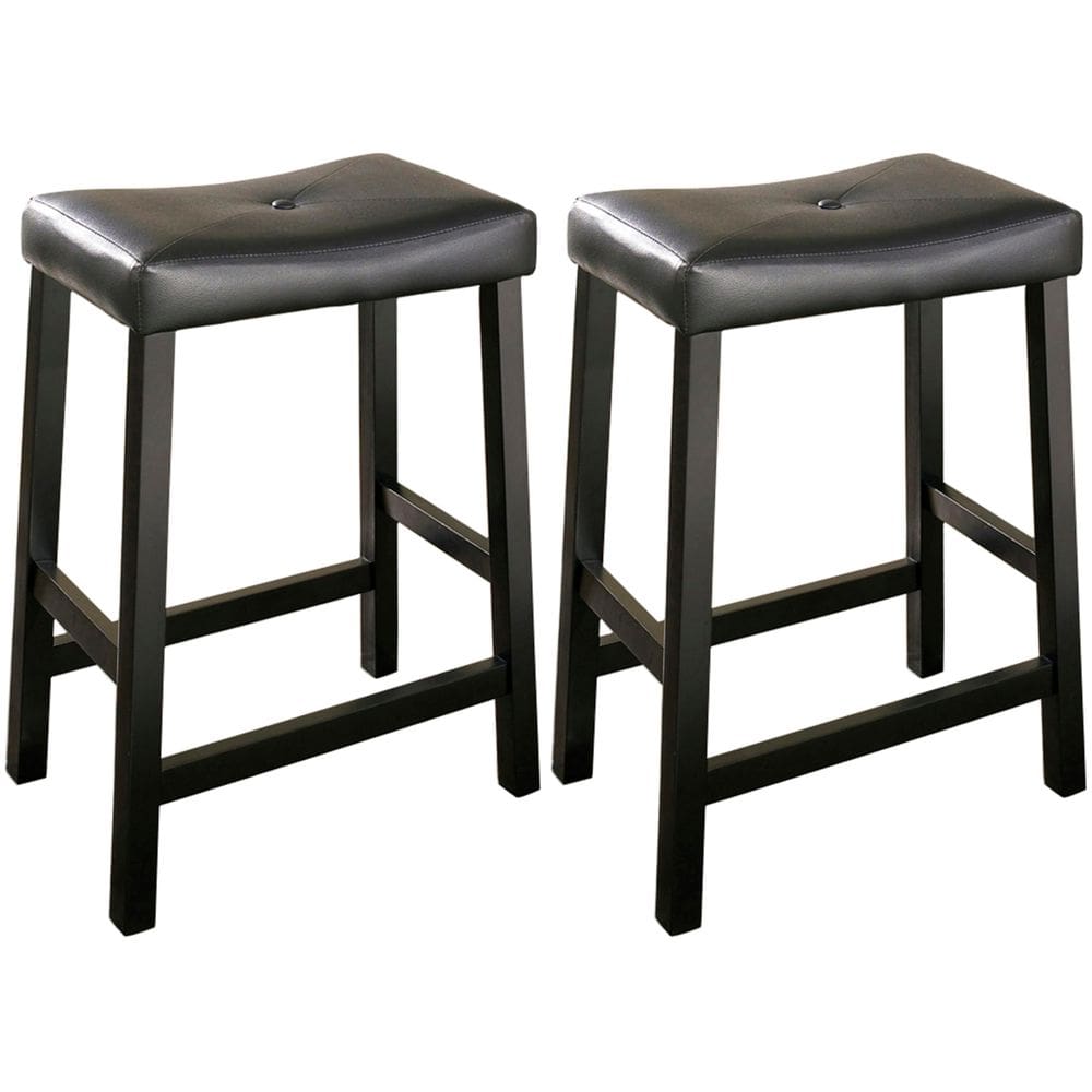 Bancos de bar Crosley Furniture 24” estofados pretos, conjunto de 2