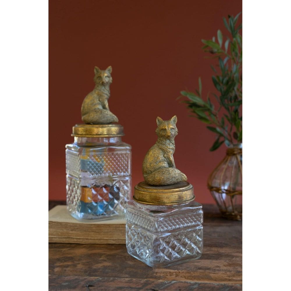 Conjunto de duas latas de raposa KALALOU Home Decor