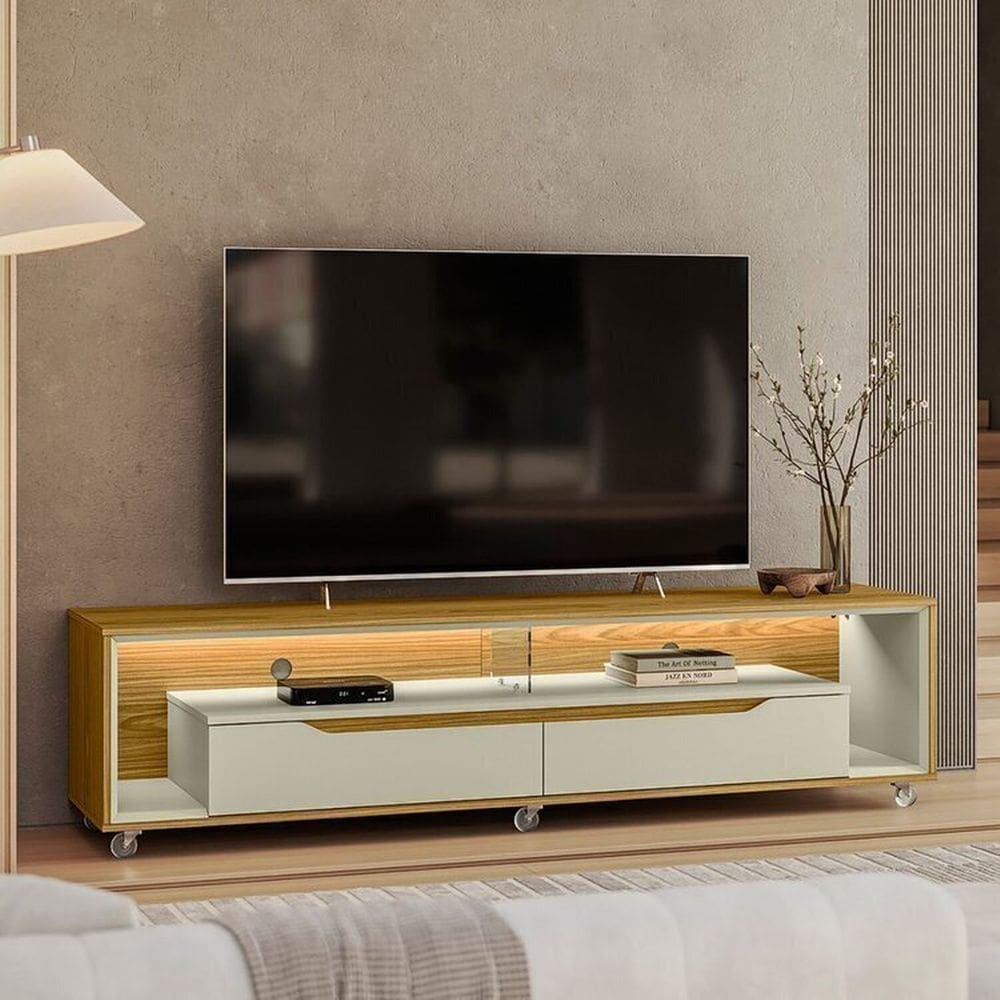 Painel Ripado com Led London 177cm e Rack | Casas Bahia