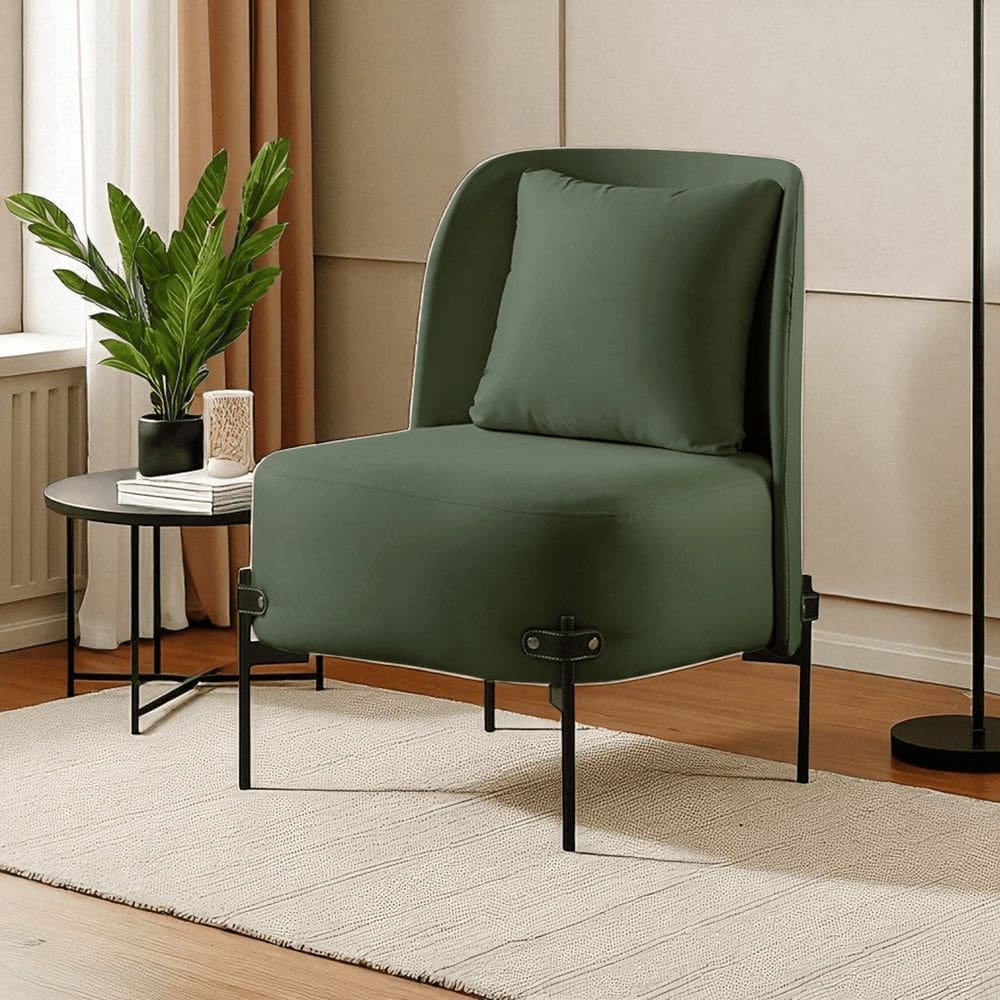 Poltrona para Sala de Estar Madeira Maciça Aurora Luxo Verde