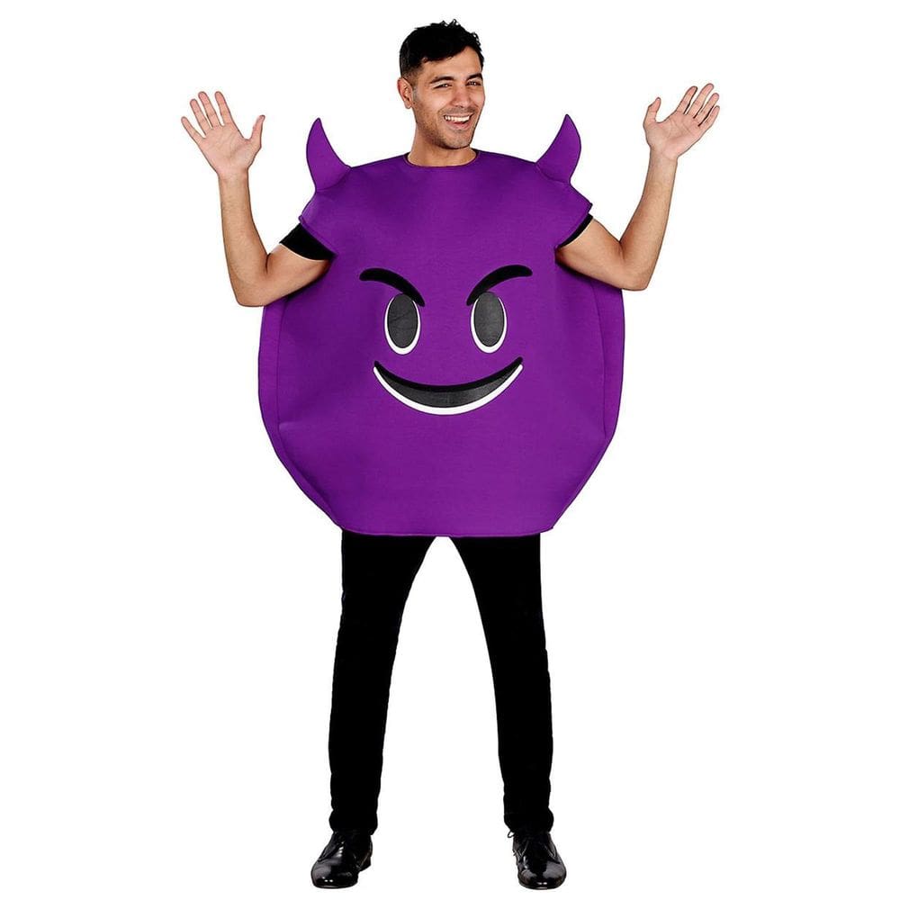 Fantasia Orion Costumes Horny Devil Purple Emoji Adulto
