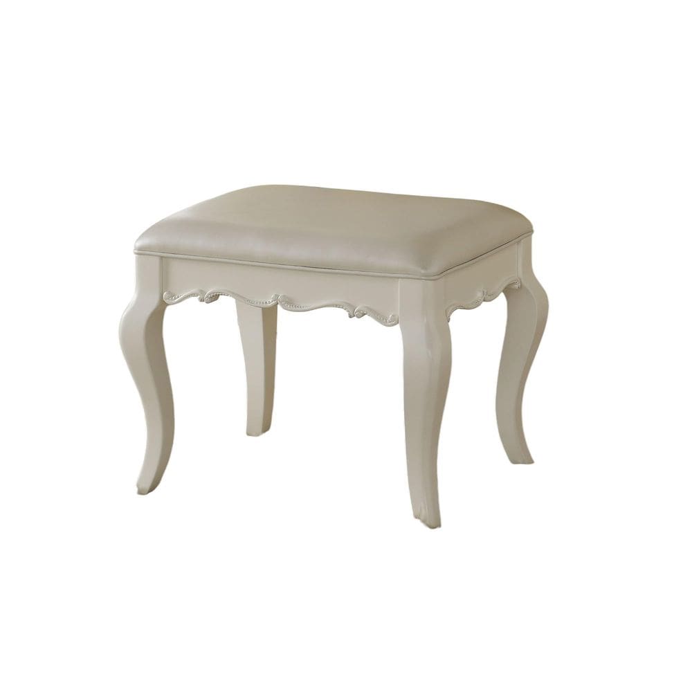Banqueta Acme Edalene Pearl White Acolchoada