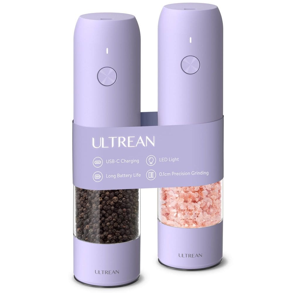 Moedor de sal e pimenta Ultrean Recarregável Lavanda Roxo