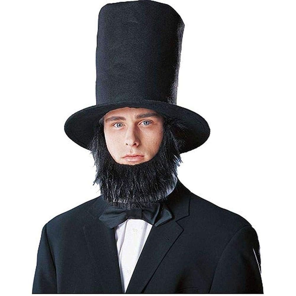 Chapéu de fantasia com barba Abraham Lincoln Costume Culture