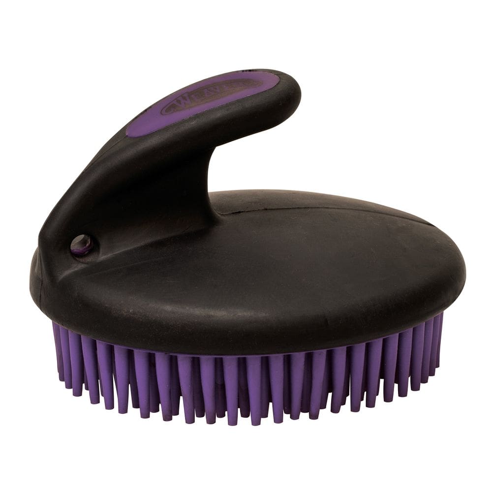 Couro Curry Comb Weaver com palma na palma da mão, roxo/preto fino