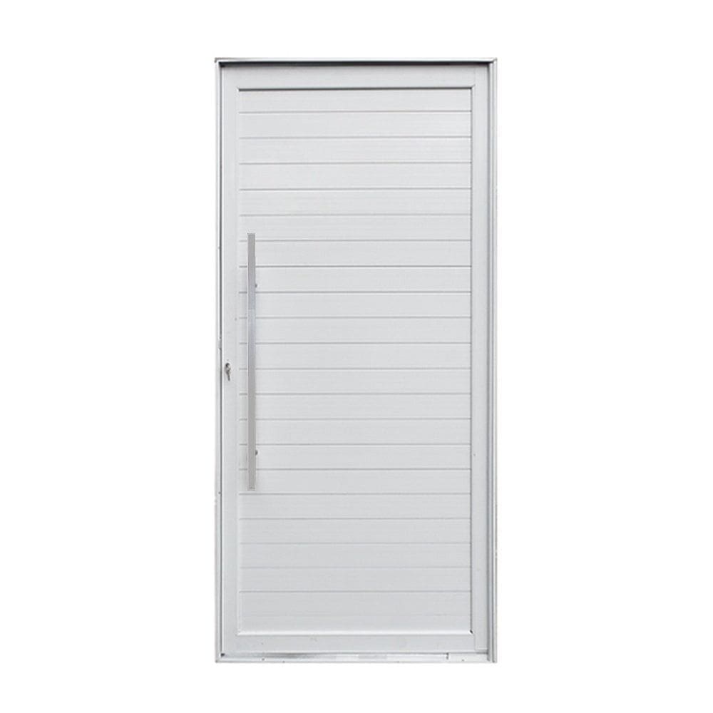 Porta Pivotante Lambri Liso e Puxador Cromado de 86cm