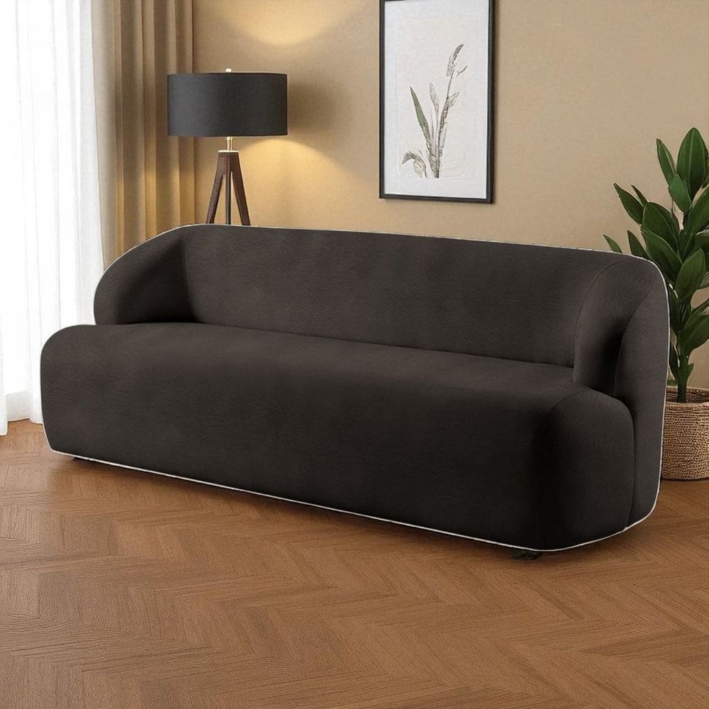 Sofá Fixo Noah 3 Lugares Luxo 1,80m Castellar Móbile Sintético Preto