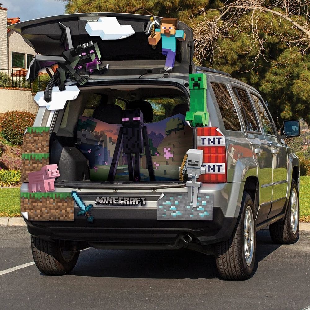 Kit de decoração Trunk or Treat Minecraft para carros de Halloween