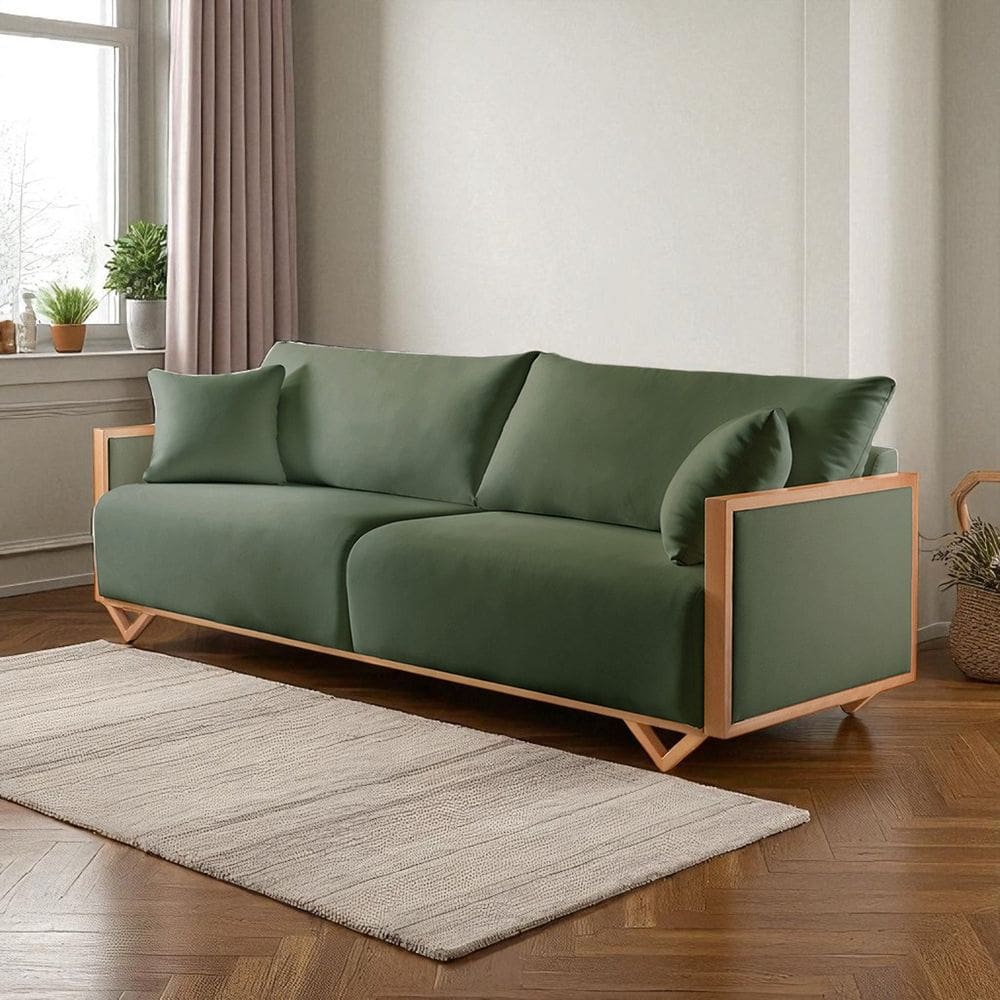 Sofá Fixo 2 Lugares Luxo 170cm Lara Verde