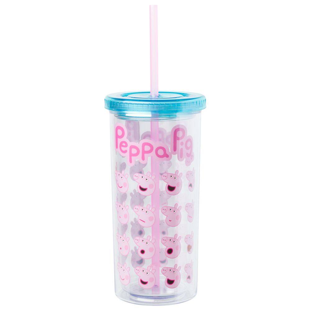 Copo frio Silver Buffalo Peppa Pig de plástico 600 mL com tampa