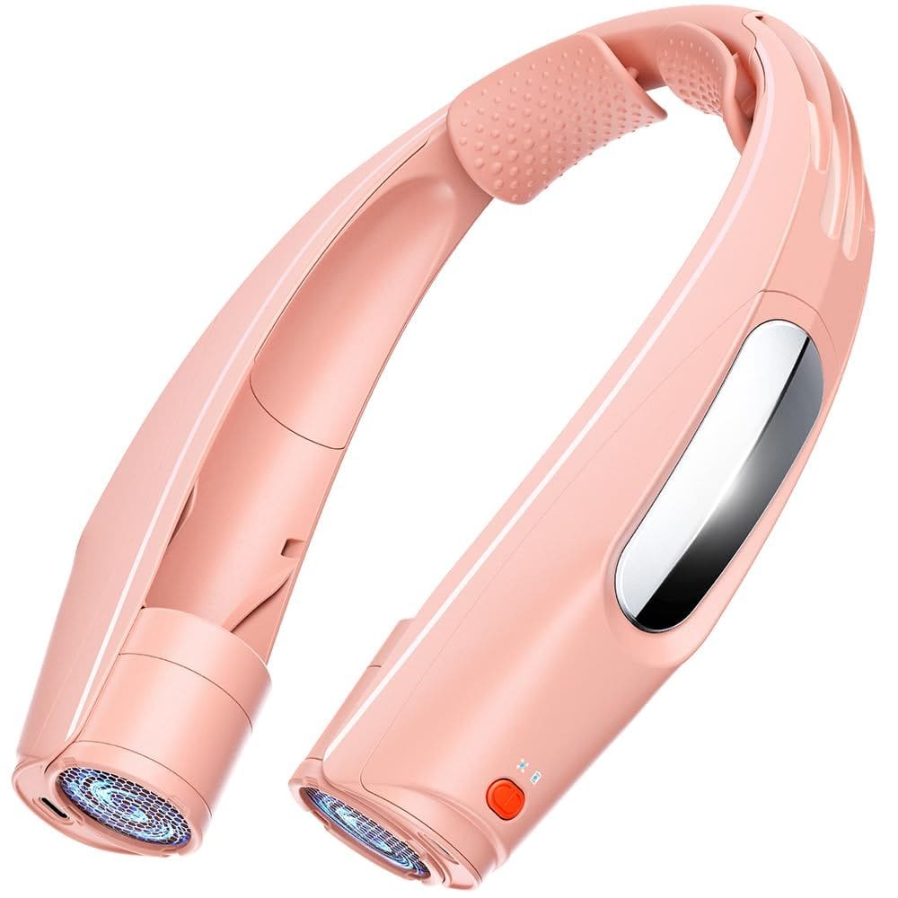 Ventilador de pescoço portátil ZEEFO 6000mAh operado por bateria rosa