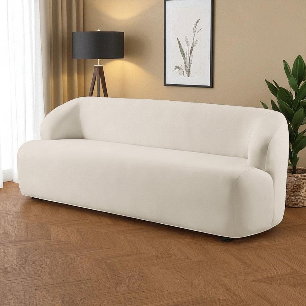 Sofá Fixo Noah 3 Lugares Luxo 2,0m Castellar Móbile Sintético Off White