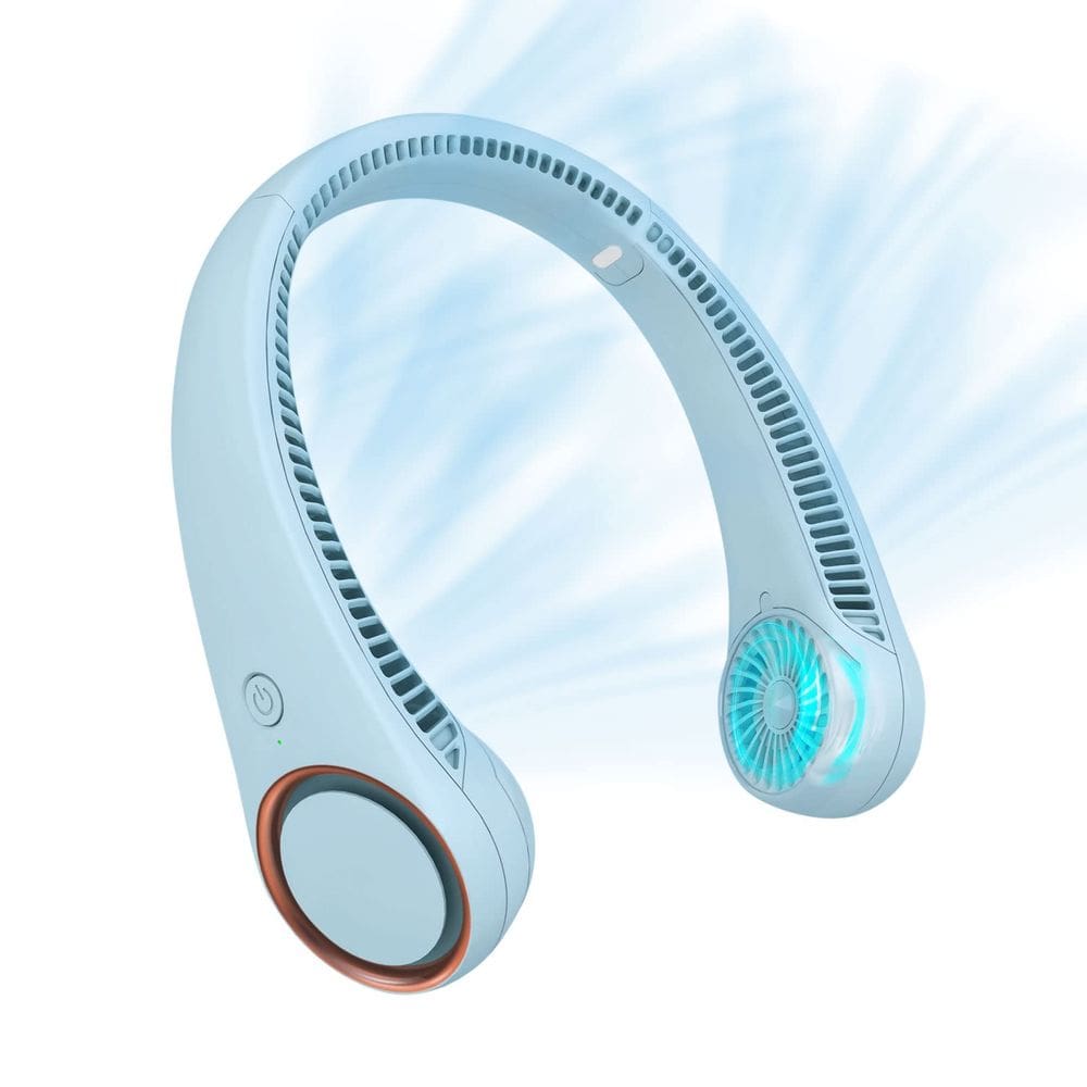 Ventilador de pescoço CIVPOWER, refrigeração pessoal portátil, recarregável, azul claro