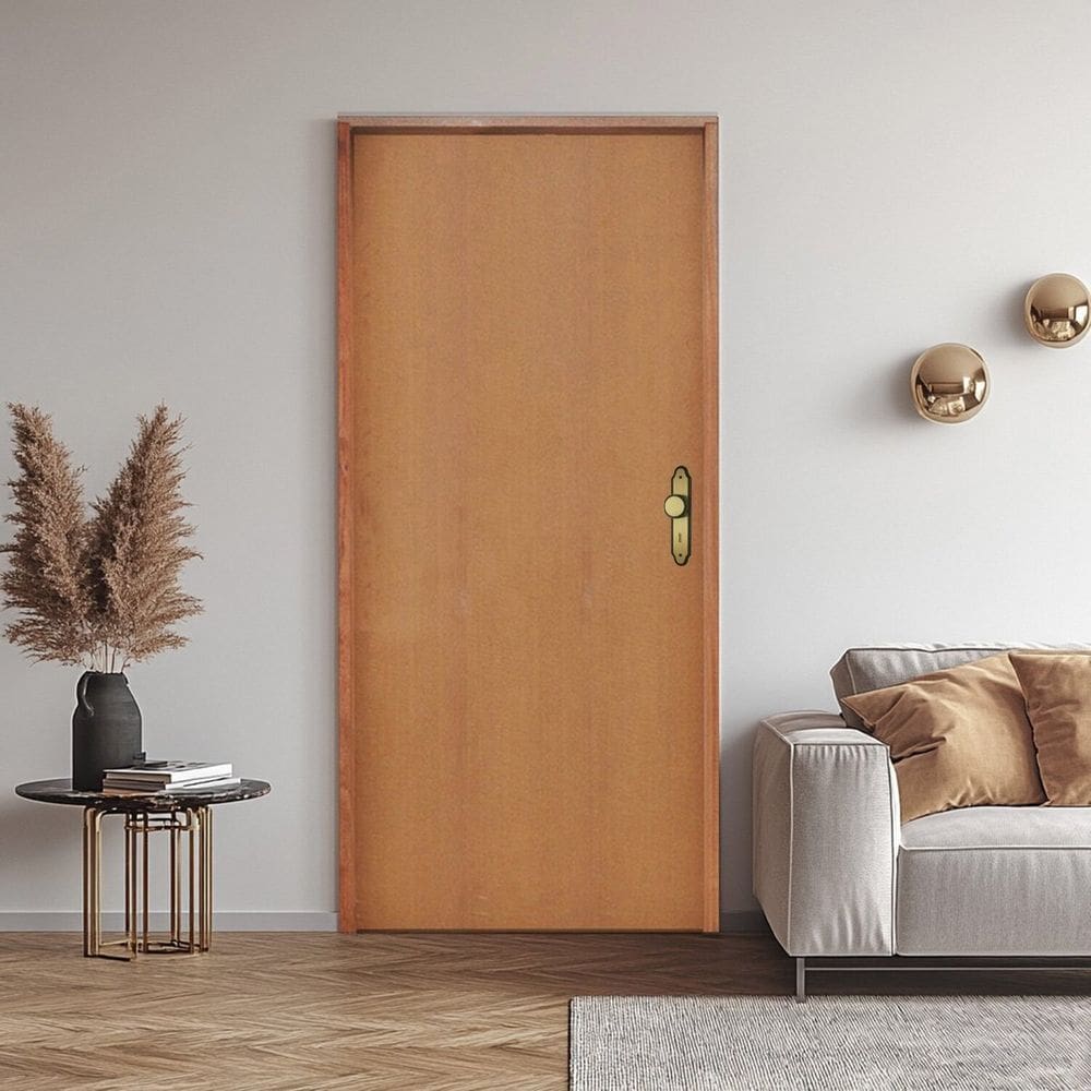 Porta Lisa Padrão Batente Ecológico 1 Fechadura 813/02 Oxidada 62 X 210cm Lado Esquerdo Rodam Natural