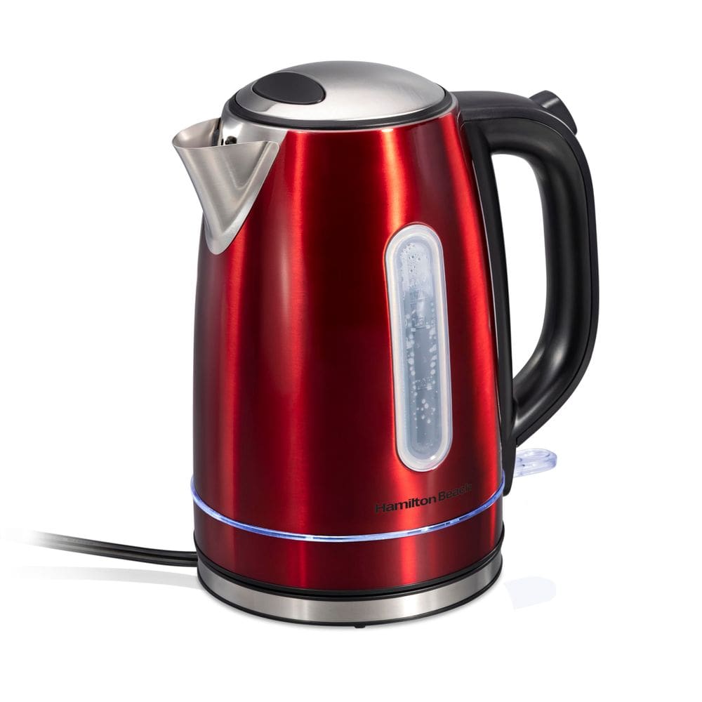 Chaleira elétrica Hamilton Beach 1.7L 1500W sem fio vermelha