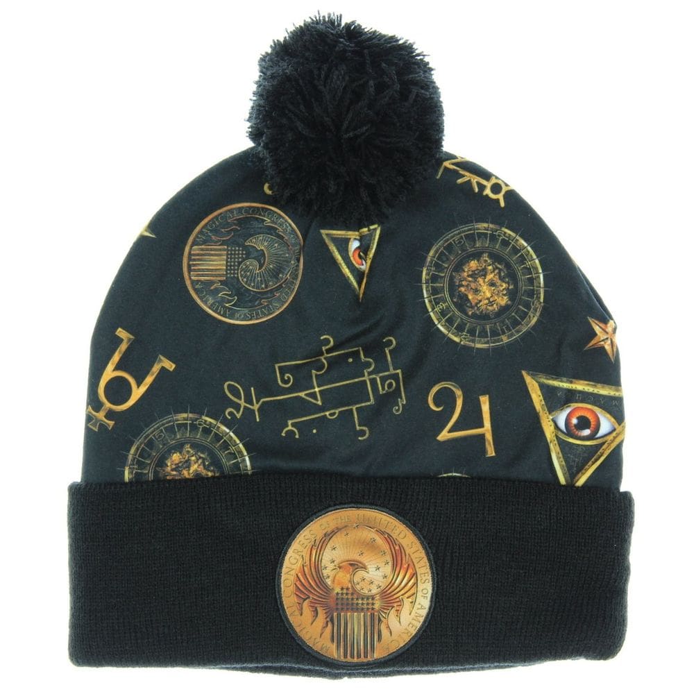 Chapéu de malha Bioworld Fantastic Beasts Macusa Pom Beanie preto
