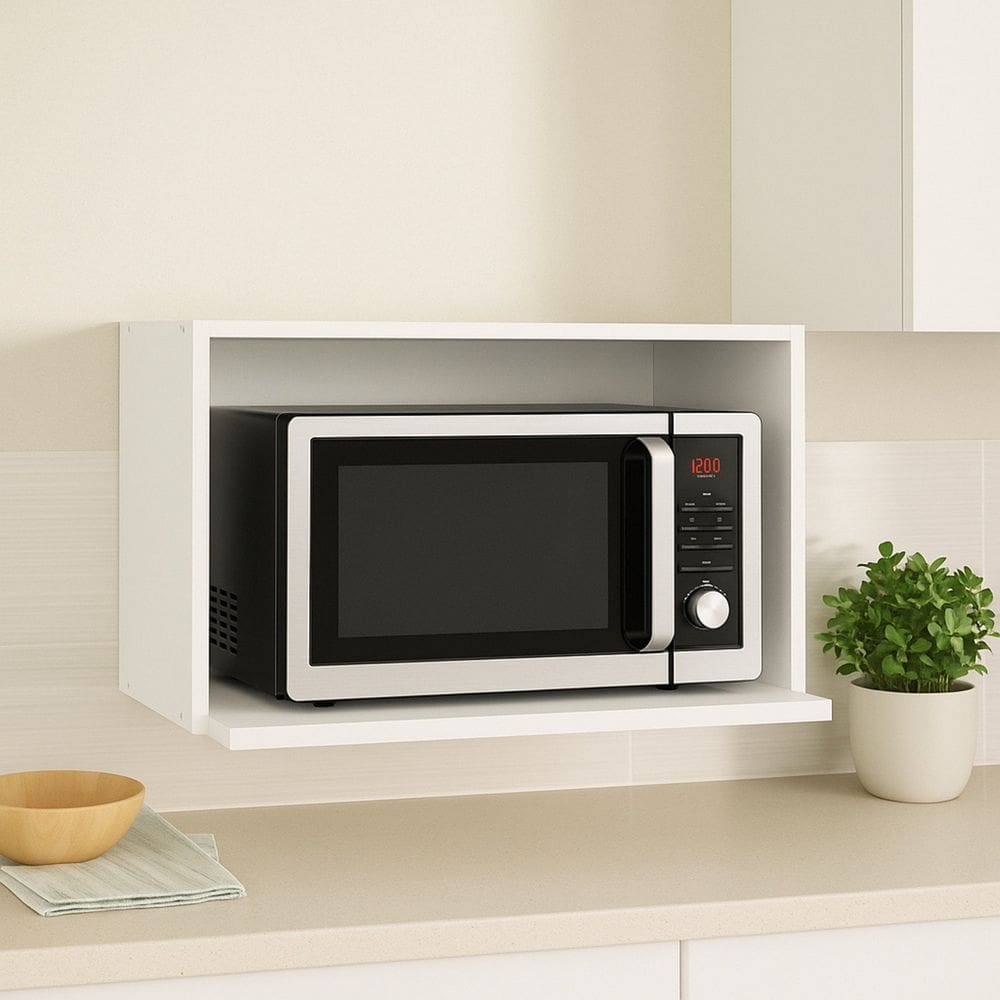 Nicho para Microondas 100% Mdf Iluminata Branco