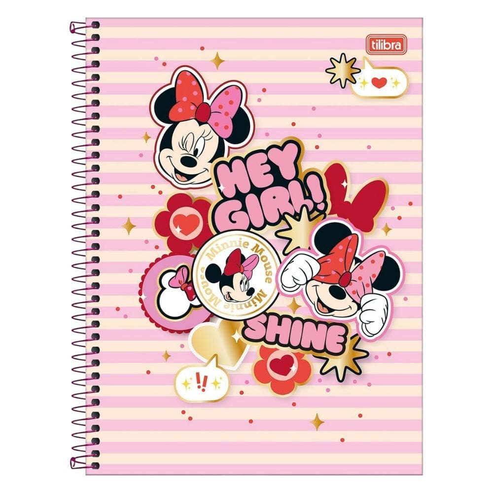 Caderno Espiral Universitário Minnie Mouse 10 Matérias 160 Folhas - Tilibra