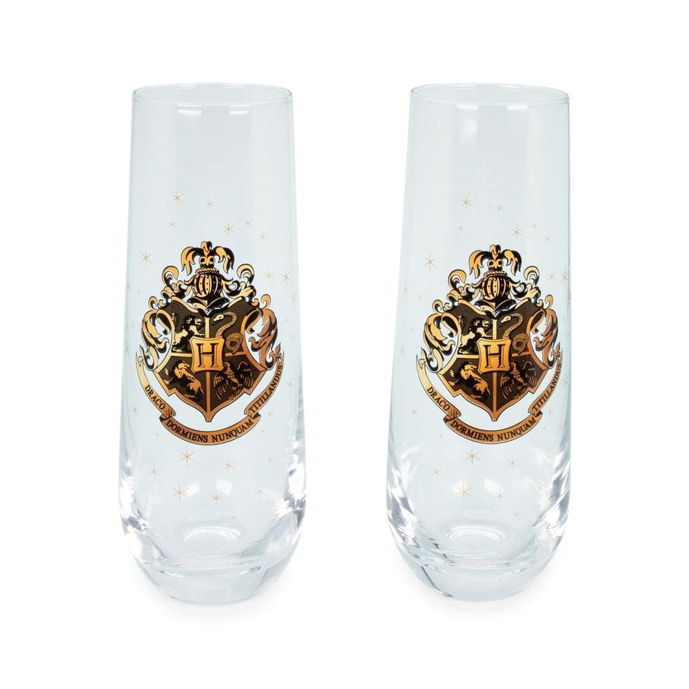 Conjunto de taças de champanhe Harry Potter Hogwarts 270 ml (conjunto de 2)