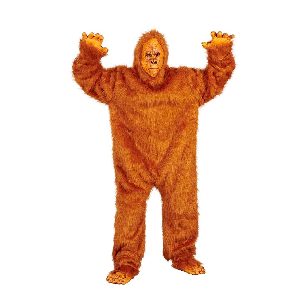 Fantasia Toynk Bigfoot Adult com macacão, máscara, mãos e pés