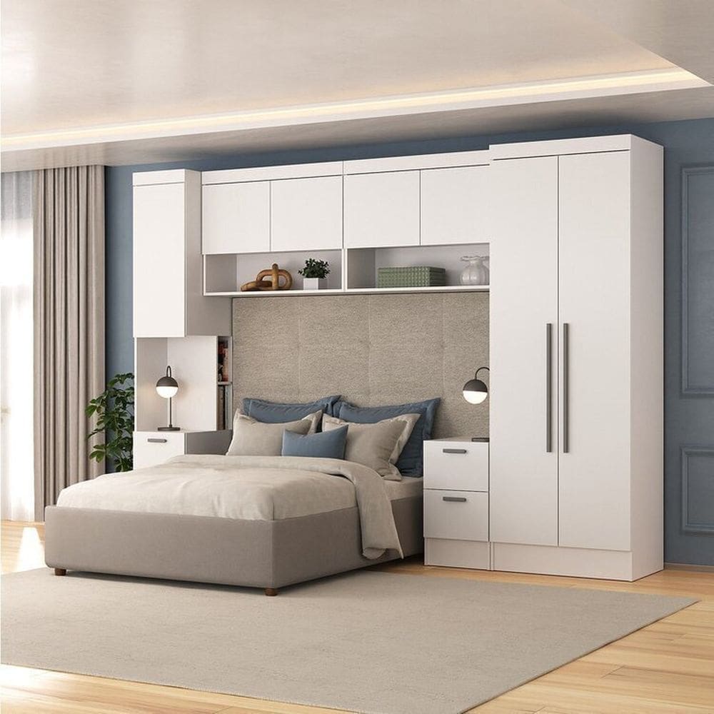 Guarda-roupa Modulado 7 Portas 6 Gavetas 5 Peças Branco