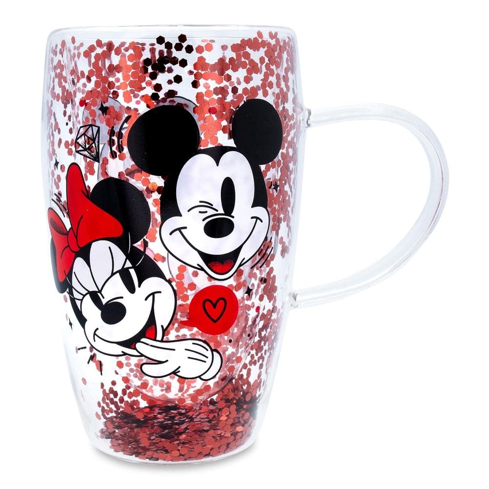 Caneca Prateada Buffalo Disney Minnie and Mickey Hearts 450 ml