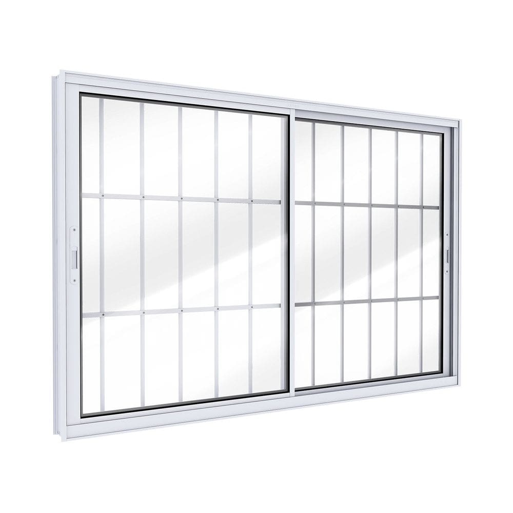 Janela de Alumínio de Correr Lateral 2 Folhas Móveis com Grade 100x120cm Lucasa Ideale Branco