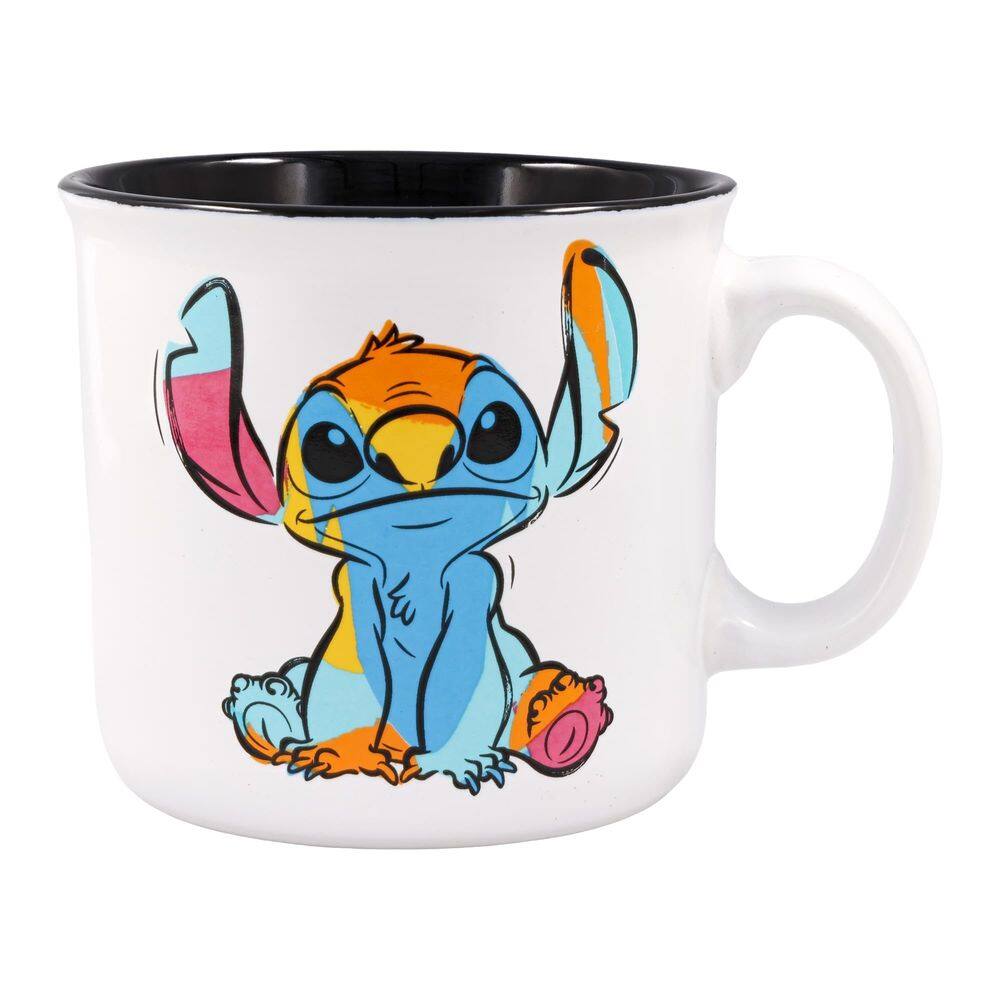 Caneca Camper Silver Buffalo Disney Lilo and Stitch Ohana 590ml