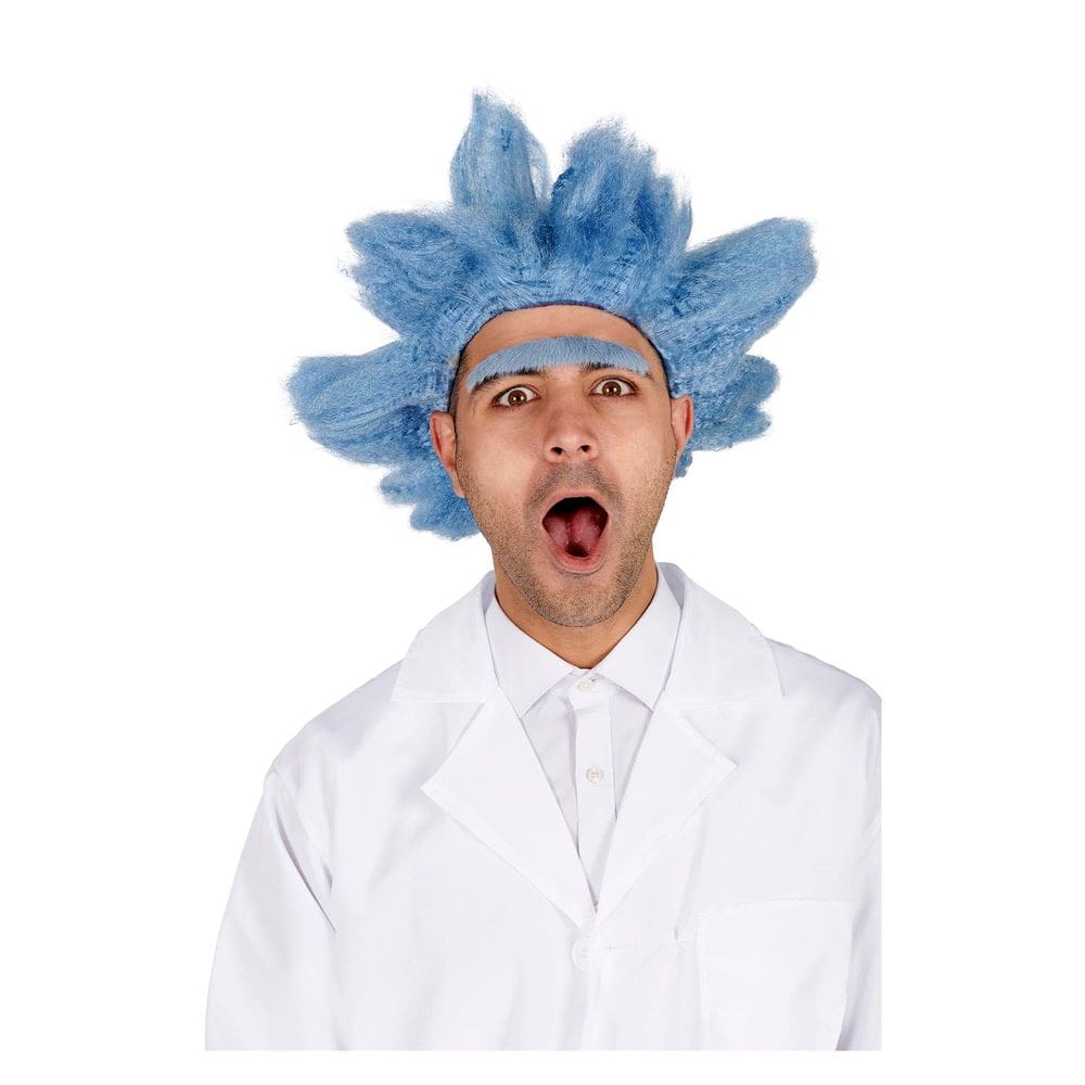 Peruca de fantasia Mad Scientist com Unibrow para adulto - Toynk