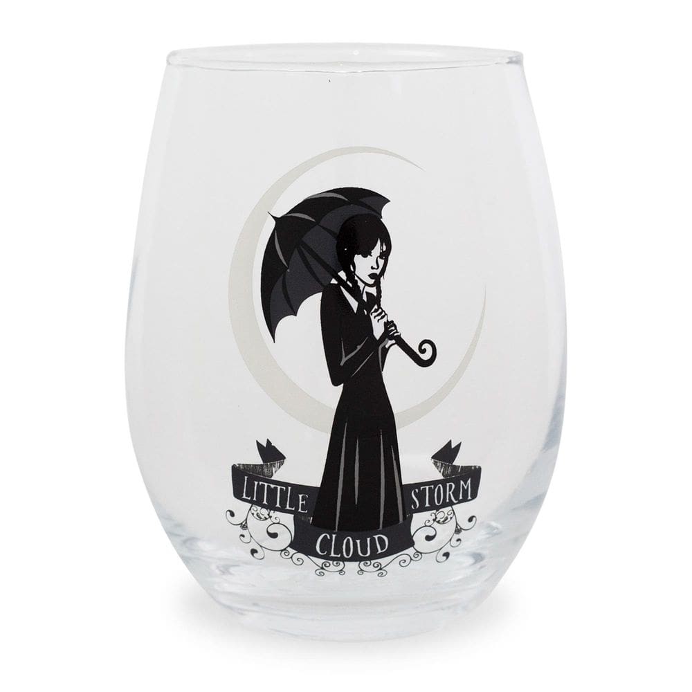 Taça de vinho Stemless Silver Buffalo Addams Family Wednesday