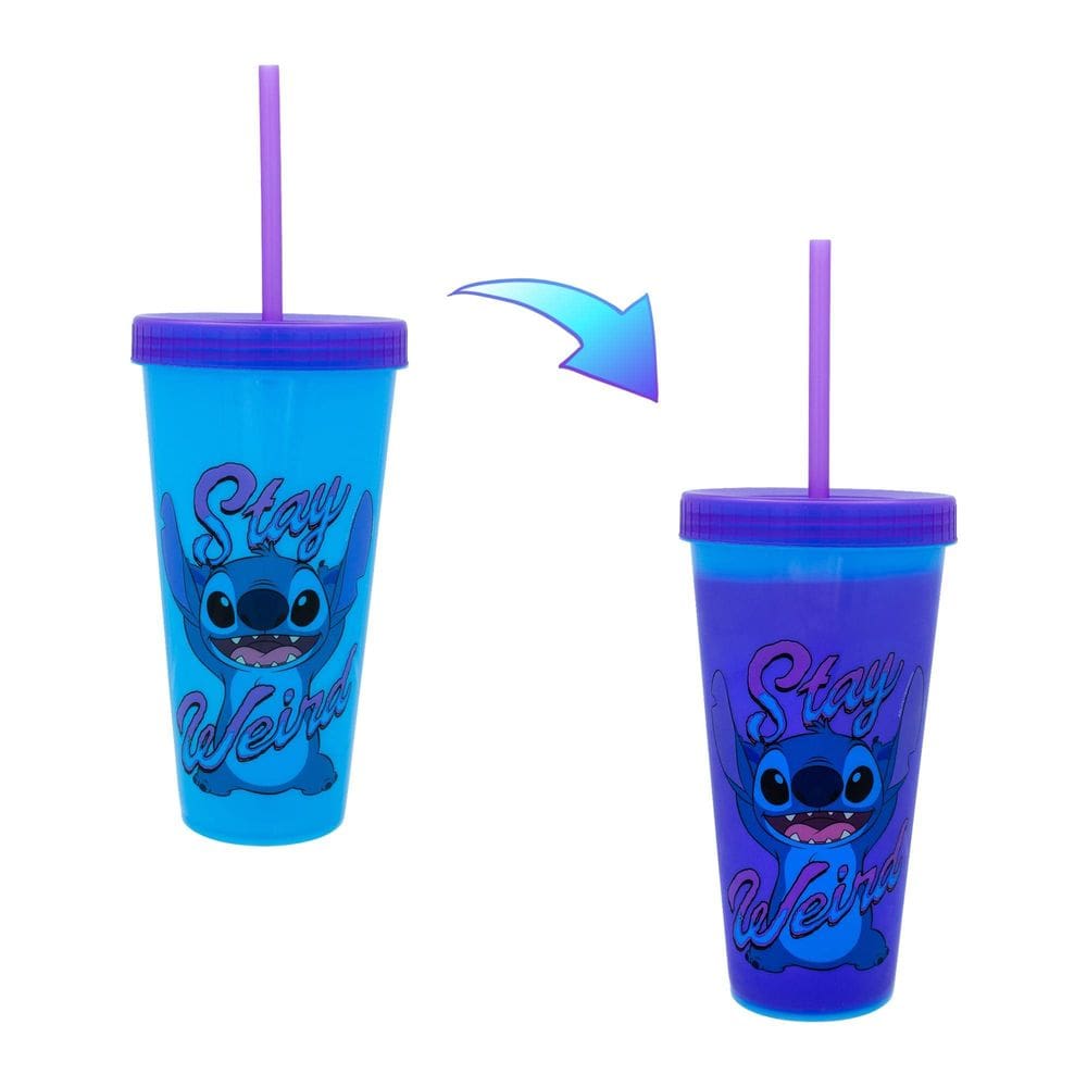 Copo de viagem de plástico Silver Buffalo Disney Lilo & Stitch 710 ml
