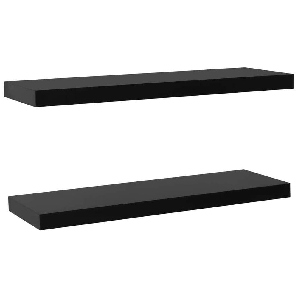 Prateleiras de parede flutuantes VidaXL Black MDF 100x20x4cm Conjunto de 2