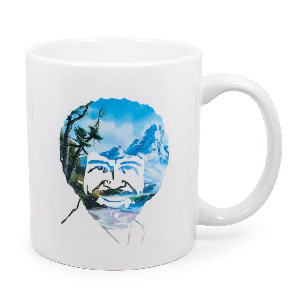 Caneca de café Surreal Entertainment Bob Ross, retrato em aquarela